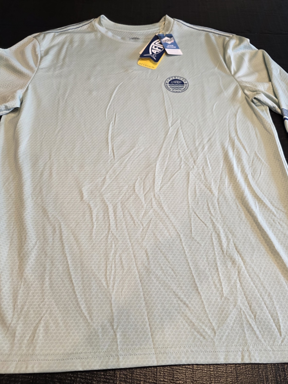 AFTCO Pale Blue Short Sleeve Performance Tee